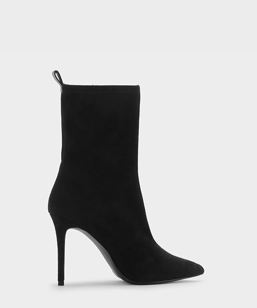 CHARLES & KEITH(チャールズ & キース)の「テクスチャードカフブーツスティレット / TEXTURED CALF BOOT STILETTOS(ブーツ・レディース・ネイビー/ブラック/グレー・22.5cm/23.5cm/23cm/24.5cm/25.5cm/25cm)」の2枚目の写真