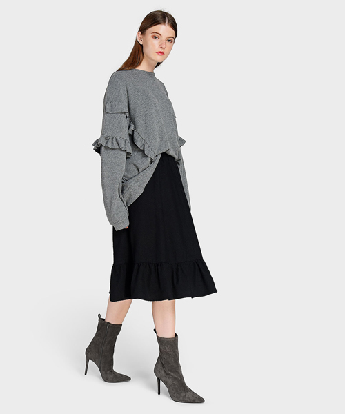 CHARLES & KEITH(チャールズ & キース)の「テクスチャードカフブーツスティレット / TEXTURED CALF BOOT STILETTOS(ブーツ・レディース・ネイビー/ブラック/グレー・22.5cm/23.5cm/23cm/24.5cm/25.5cm/25cm)」の10枚目の写真