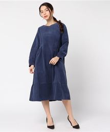 シャツコールギャザー袖ワンピース