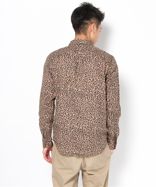 WEGO(ウィゴー)の「レオパードダブルガーゼLSシャツ(シャツ/ブラウス・メンズ・オフホワイト/ベージュ/マスタード・MEDIUM/LARGE)」の5枚目の写真