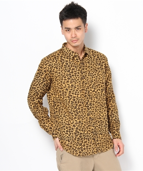 WEGO(ウィゴー)の「レオパードダブルガーゼLSシャツ(シャツ/ブラウス・メンズ・オフホワイト/ベージュ/マスタード・MEDIUM/LARGE)」の10枚目の写真