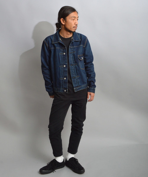 REMI RELIEF（レミレリーフ）の「【雑誌 Hail Mary Magazine掲載】REMI RELIEF デニム1st JK（デニムジャケット・メンズ・インディゴブルー/ライトインディゴブルー・M/L）」の4枚目の写真