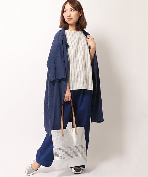 LBC(エルビーシー)の「3WAY袖ロールアップワンピース(ワンピース・レディース・ネイビー/スカイブルー/ホワイト・MEDIUM/L/LARGE/M)」の3枚目の写真