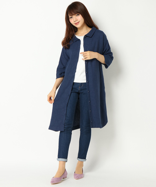 LBC(エルビーシー)の「3WAY袖ロールアップワンピース(ワンピース・レディース・ネイビー/スカイブルー/ホワイト・MEDIUM/L/LARGE/M)」の7枚目の写真