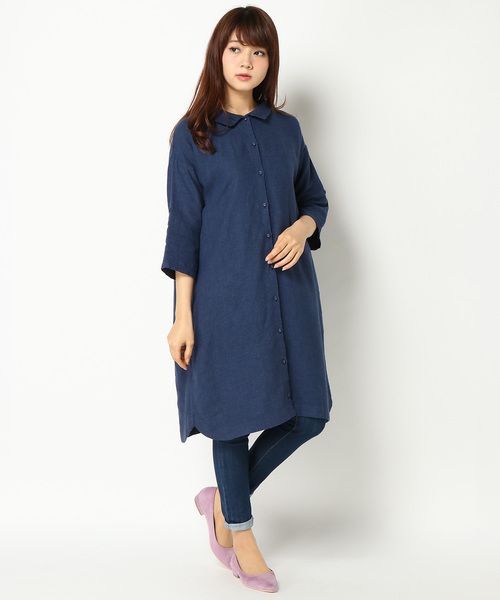 LBC(エルビーシー)の「3WAY袖ロールアップワンピース(ワンピース・レディース・ネイビー/スカイブルー/ホワイト・MEDIUM/L/LARGE/M)」の11枚目の写真