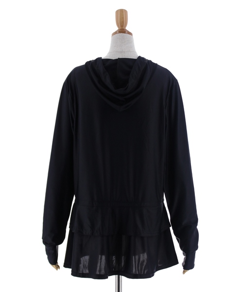 TeddyShop（テディショップ）の「【UVカット率 99.9%以上】長袖ロング丈ラッシュガード 水着レディース体型カバー【WEＢ限定】［大きいサイズ有］水陸両用（ラッシュガード・レディース・ホワイト/ライトブルー/ピンク系その他/イエロー/スモークピンク/グリーン系その他/ブラック/ネイビー/ブルー・XL/L/M/S）」の16枚目の写真