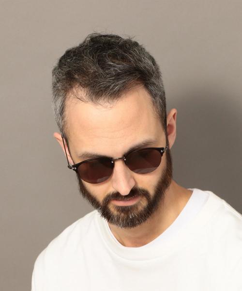 BEAUTY&YOUTH UNITED ARROWS(ビューティーアンドユースユナイテッドアローズ)の「【WEB限定】 by フラット ボストン サングラス о(サングラス・メンズ・グレー/ブラック・FREE)」の4枚目の写真