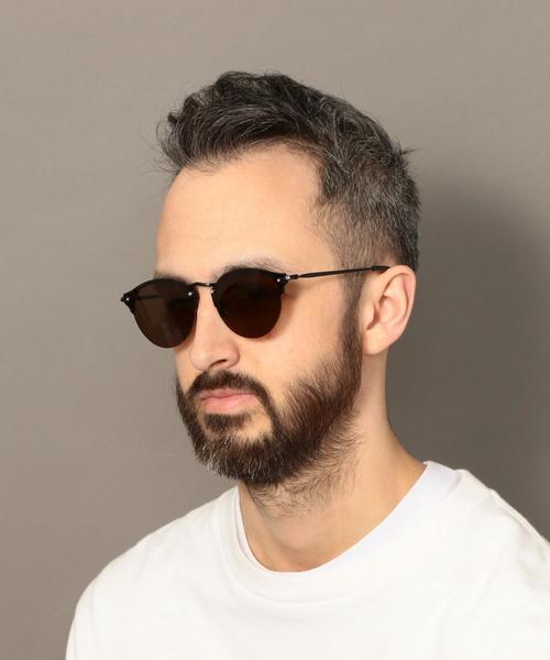 BEAUTY&YOUTH UNITED ARROWS(ビューティーアンドユースユナイテッドアローズ)の「【WEB限定】 by フラット ボストン サングラス о(サングラス・メンズ・グレー/ブラック・FREE)」の3枚目の写真