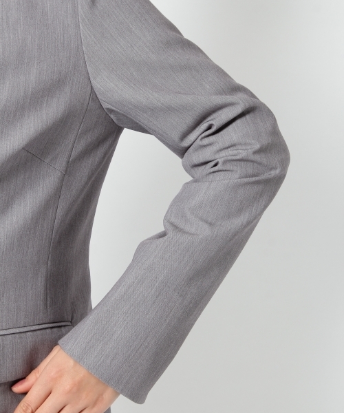 laboratory work（ラボラトリーワーク）の「ノーカラージャケット（テーラードジャケット・レディース・ブラック/グレー・MEDIUM）」の12枚目の写真