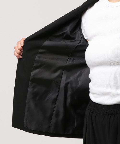 laboratory work（ラボラトリーワーク）の「ノーカラージャケット（テーラードジャケット・レディース・ブラック/グレー・MEDIUM）」の5枚目の写真