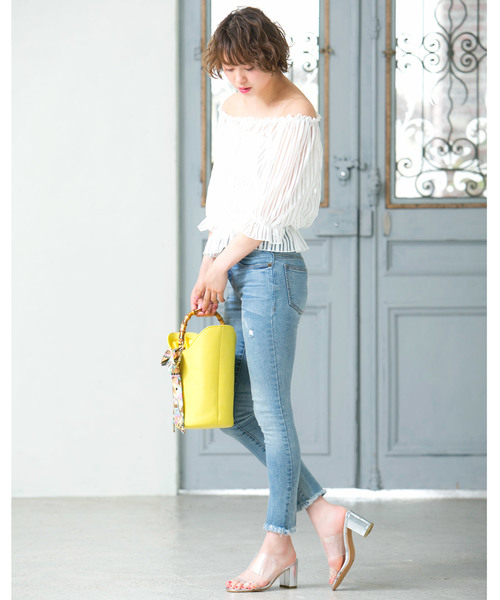 KOBE LETTUCE（コウベレタス）の「PCVクリアベルト7cmチャンキーヒールサボサンダル シューズ レディース[I1560]神戸レタス（サンダル・レディース・ブラック/シルバー/ベージュ系その他/ホワイト・L/LL/M/S）」の8枚目の写真