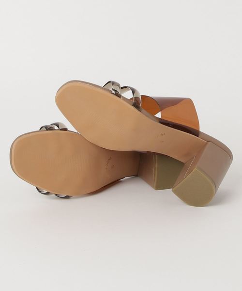 KOBE LETTUCE（コウベレタス）の「PCVクリアベルト7cmチャンキーヒールサボサンダル シューズ レディース[I1560]神戸レタス（サンダル・レディース・ブラック/シルバー/ベージュ系その他/ホワイト・L/LL/M/S）」の6枚目の写真