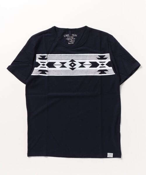 STYLEBLOCK（スタイルブロック）の「ボコテンプリント前身切替天竺半袖Tシャツ（Tシャツ/カットソー・メンズ・ホワイト系その他/ブルー系その他/ホワイト系その他2/ホワイト系その他3/ブルー系その他2/ホワイト系その他4・LL/M/L）」の6枚目の写真