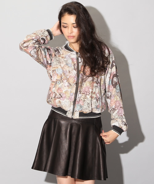 HYSTERIC GLAMOUR(ヒステリックグラマー)の「CL/CORTNEY総柄 リバーシブルBZ(ブルゾン・レディース・ピンク/ブルー/チャコールグレー・FREE)」の12枚目の写真