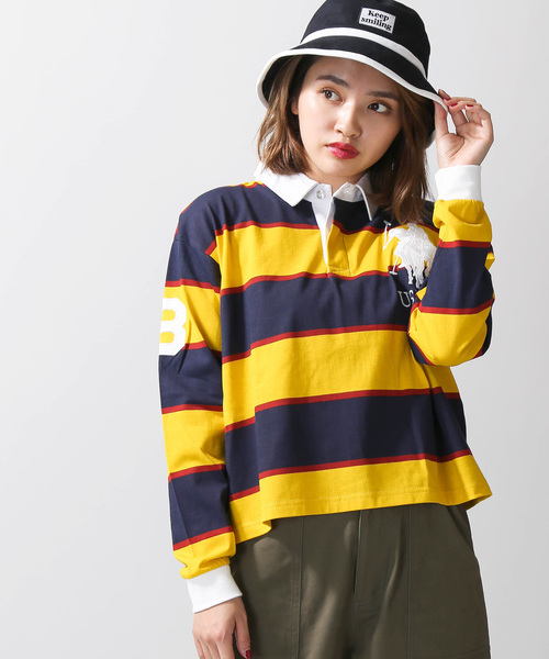 WEGO（ウィゴー）の「∴WEGO/U.S. POLO ASSN.別注ラガーTシャツ（ポロシャツ・レディース・グリーン系その他/イエロー系その他/レッド系その他・FREE）」の2枚目の写真
