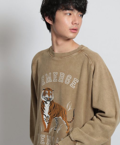 niko and...（ニコアンド）の「タイガースウェットシャツ（スウェット・メンズ・ブラック/ベージュ・MEDIUM/LARGE）」の2枚目の写真