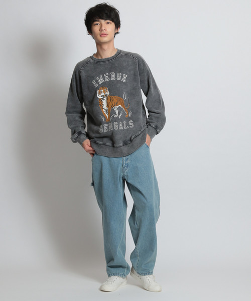 niko and...（ニコアンド）の「タイガースウェットシャツ（スウェット・メンズ・ブラック/ベージュ・MEDIUM/LARGE）」の3枚目の写真