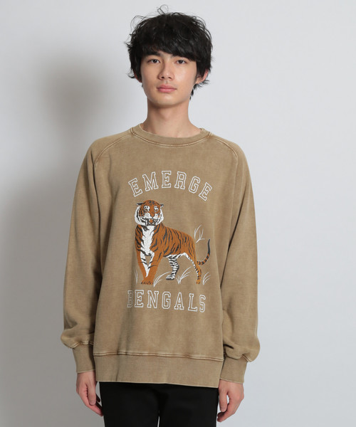 niko and...（ニコアンド）の「タイガースウェットシャツ（スウェット・メンズ・ブラック/ベージュ・MEDIUM/LARGE）」の5枚目の写真