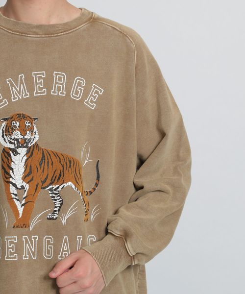 niko and...（ニコアンド）の「タイガースウェットシャツ（スウェット・メンズ・ブラック/ベージュ・MEDIUM/LARGE）」の9枚目の写真