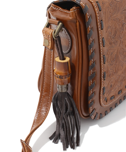 goa（ゴア）の「ペイズリー型押しショルダーBag（ショルダーバッグ・レディース・ブラウン・FREE）」の6枚目の写真