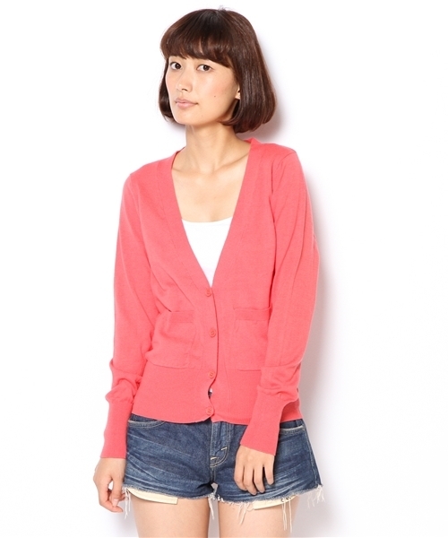 mystic（ミスティック）の「カラフルカーディガンショート（カーディガン/ボレロ・レディース・ブルー/イエロー/ピンク/ブラック/アイボリー・ﾌﾘ-）」の5枚目の写真