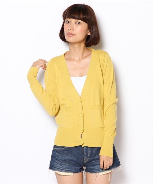 mystic（ミスティック）の「カラフルカーディガンショート（カーディガン/ボレロ・レディース・ブルー/イエロー/ピンク/ブラック/アイボリー・ﾌﾘ-）」の2枚目の写真