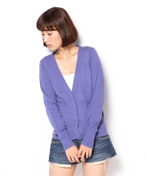 mystic（ミスティック）の「カラフルカーディガンショート（カーディガン/ボレロ・レディース・ブルー/イエロー/ピンク/ブラック/アイボリー・ﾌﾘ-）」の4枚目の写真