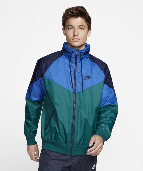 NIKE(ナイキ)の「ナイキ スポーツウェア ウィンドランナー メンズ フーデッド ジャケット / NIKE(ブルゾン)」|ブルーグリーン