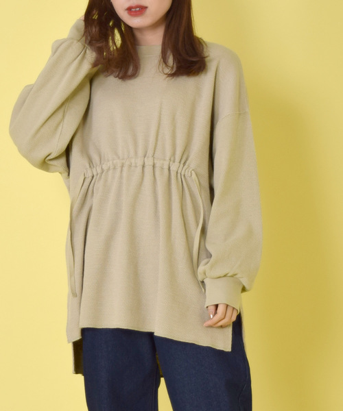 w closet（ダブルクローゼット）の「ハニカムワッフルドロストチュニック（Tシャツ/カットソー・レディース・ベージュ/ライトグリーン/アイボリー・FREE）」の15枚目の写真