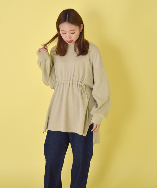 w closet（ダブルクローゼット）の「ハニカムワッフルドロストチュニック（Tシャツ/カットソー・レディース・ベージュ/ライトグリーン/アイボリー・FREE）」の8枚目の写真