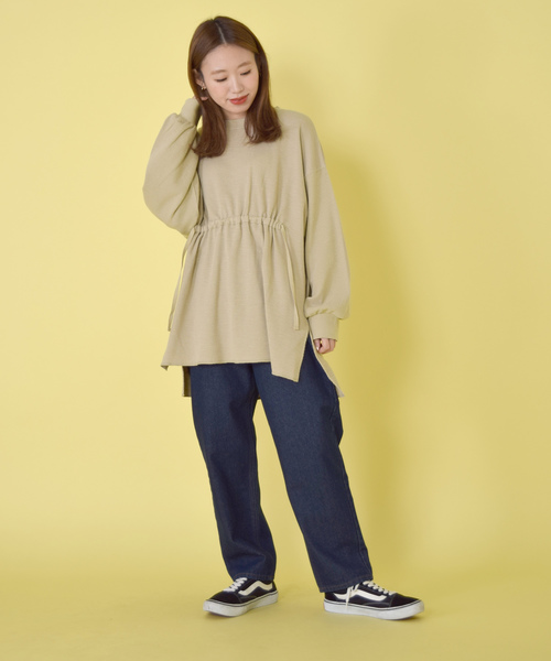 w closet（ダブルクローゼット）の「ハニカムワッフルドロストチュニック（Tシャツ/カットソー・レディース・ベージュ/ライトグリーン/アイボリー・FREE）」の19枚目の写真