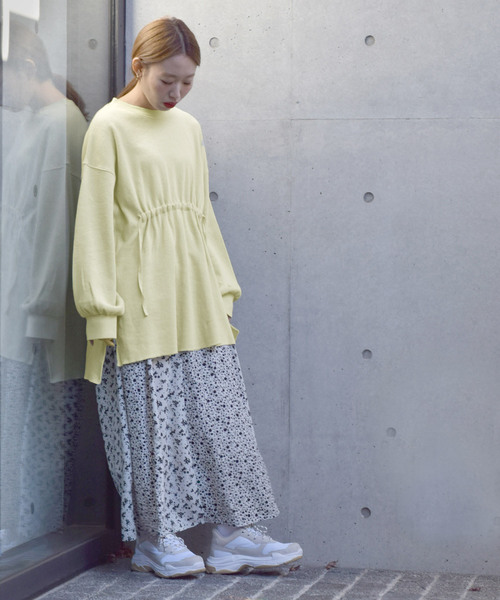 w closet（ダブルクローゼット）の「ハニカムワッフルドロストチュニック（Tシャツ/カットソー・レディース・ベージュ/ライトグリーン/アイボリー・FREE）」の13枚目の写真