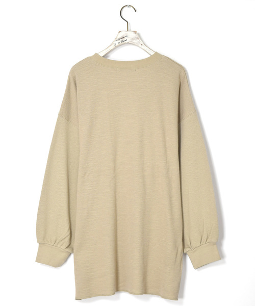 w closet（ダブルクローゼット）の「ハニカムワッフルドロストチュニック（Tシャツ/カットソー・レディース・ベージュ/ライトグリーン/アイボリー・FREE）」の20枚目の写真