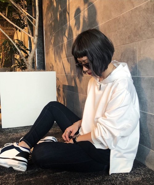 PAGEBOY(ページボーイ)の「サイド ZIPユルパーカー(Tシャツ/カットソー・レディース・ホワイト/ブラック/キャメル・FREE)」の9枚目の写真