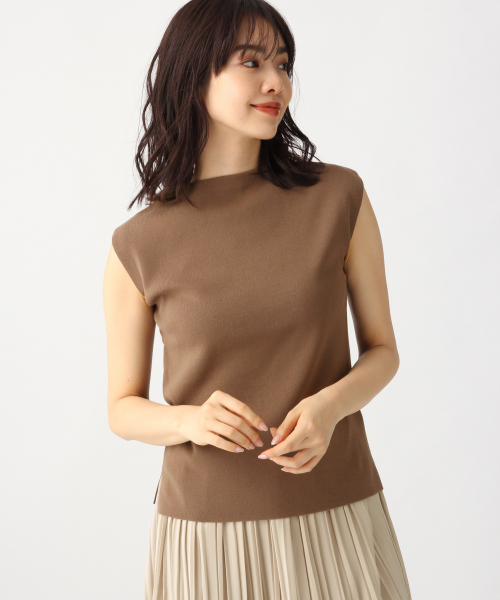 A part by(アパートバイ)の「14GCoMoボトルネックノースリーブニット 832372(ニット/セーター・レディース・ホワイト/ブラック/ブラウン・FREE)」の3枚目の写真