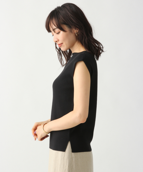 A part by(アパートバイ)の「14GCoMoボトルネックノースリーブニット 832372(ニット/セーター・レディース・ホワイト/ブラック/ブラウン・FREE)」の6枚目の写真