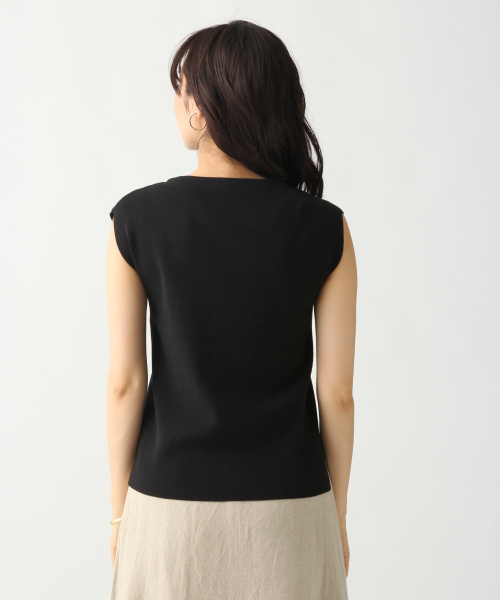 A part by(アパートバイ)の「14GCoMoボトルネックノースリーブニット 832372(ニット/セーター・レディース・ホワイト/ブラック/ブラウン・FREE)」の7枚目の写真