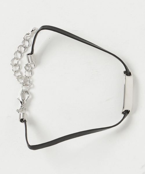 TopIsm(トップイズム)の「PUレザープレートアンクレット(アンクレット・メンズ・ホワイト/ブラック/ネイビー/レッド/ターコイズブルー/キャメル・F)」の2枚目の写真