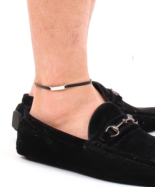 TopIsm(トップイズム)の「PUレザープレートアンクレット(アンクレット・メンズ・ホワイト/ブラック/ネイビー/レッド/ターコイズブルー/キャメル・F)」の8枚目の写真