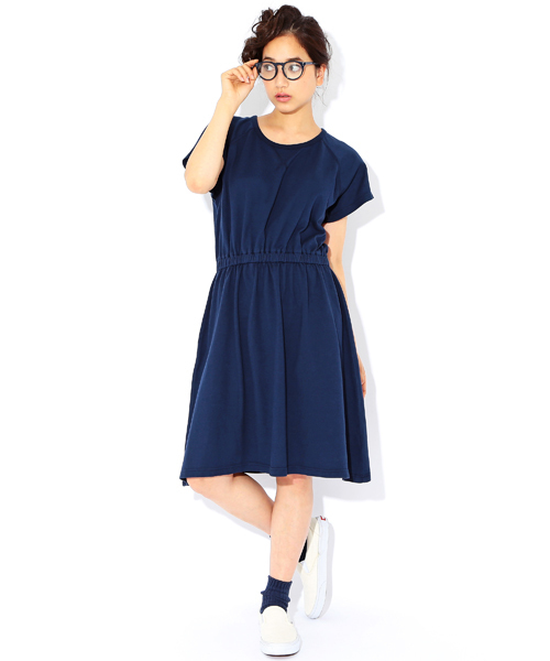 BEAMS BOY（ビームスボーイ）の「○BEAMS BOY / 天竺 ウエスト ギャザー ワンピース **（ワンピース・レディース・グレー/ネイビー・ONE SIZE）」の11枚目の写真