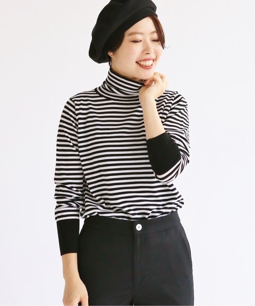 IENA（イエナ）の「sese ALBAタートルネックプルオーバー◆（ニット/セーター・レディース・ブラック/レッド/ブラック系その他・FREE）」の2枚目の写真