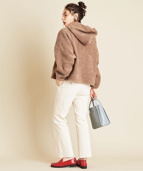 BEAUTY&YOUTH UNITED ARROWS(ビューティーアンドユースユナイテッドアローズ)の「【WEB限定】by ※∴ボアボンディングフードパーカー -ウォッシャブル-(パーカー・レディース・モカ/オフホワイト/ブラック・FREE)」の9枚目の写真