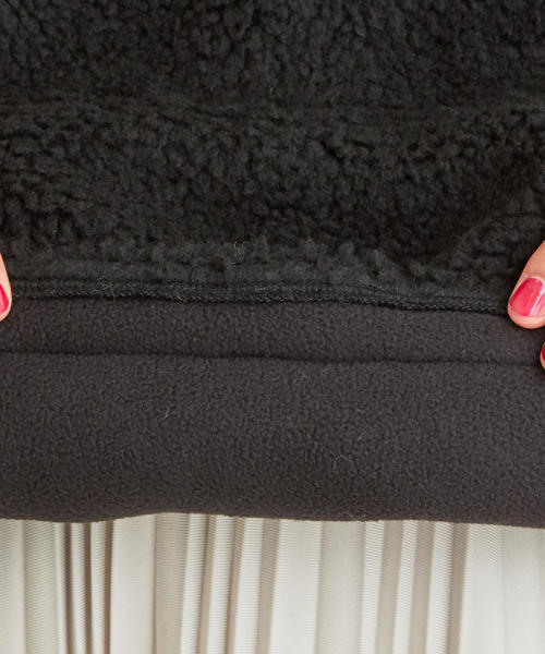 BEAUTY&YOUTH UNITED ARROWS(ビューティーアンドユースユナイテッドアローズ)の「【WEB限定】by ※∴ボアボンディングフードパーカー -ウォッシャブル-(パーカー・レディース・モカ/オフホワイト/ブラック・FREE)」の7枚目の写真