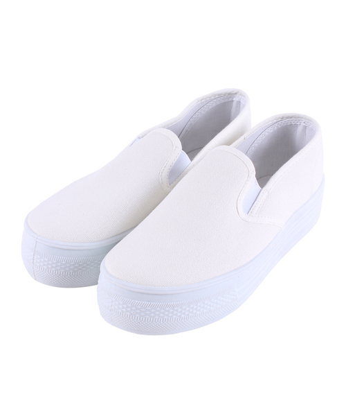 WEGO（ウィゴー）の「WEGO/厚底スリッポン（スニーカー・レディース・ホワイト/ブラック/カモフラージュ/ブラック系その他/その他2・24.5cm/23.5cm）」の12枚目の写真