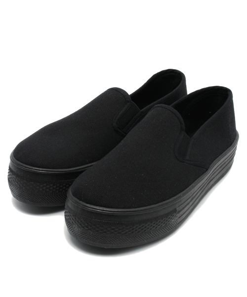 WEGO（ウィゴー）の「WEGO/厚底スリッポン（スニーカー・レディース・ホワイト/ブラック/カモフラージュ/ブラック系その他/その他2・24.5cm/23.5cm）」の14枚目の写真