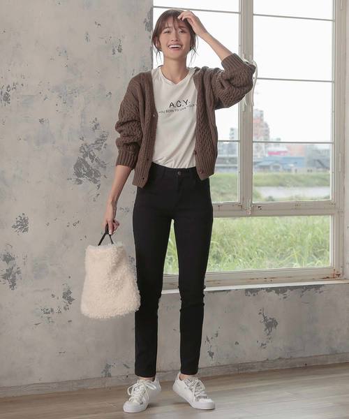 KOBE LETTUCE（コウベレタス）の「暖か裏起毛ストレッチスキニーパンツ（その他パンツ・レディース・ブラック/カーキ/モカ/ホワイト系その他・S/M/L）」の10枚目の写真