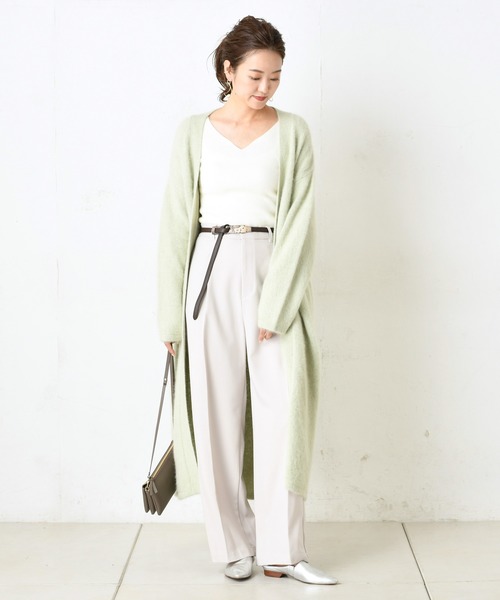 DouDou（ドゥドゥ）の「フォックスロングカーディガン（カーディガン/ボレロ・レディース・ライトグレー/オフホワイト/ミント・FREE）」の3枚目の写真