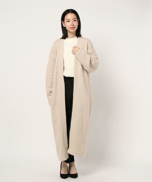 DouDou（ドゥドゥ）の「フォックスロングカーディガン（カーディガン/ボレロ・レディース・ライトグレー/オフホワイト/ミント・FREE）」の5枚目の写真