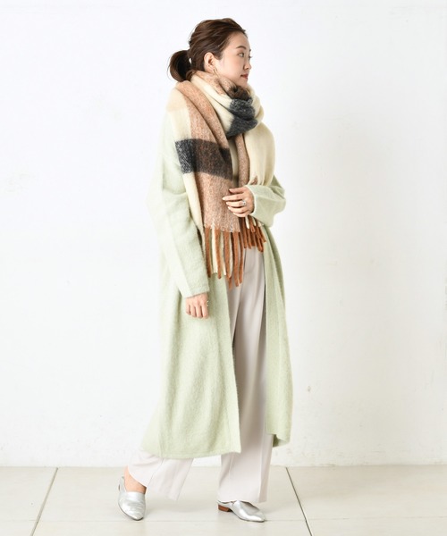 DouDou（ドゥドゥ）の「フォックスロングカーディガン（カーディガン/ボレロ・レディース・ライトグレー/オフホワイト/ミント・FREE）」の13枚目の写真