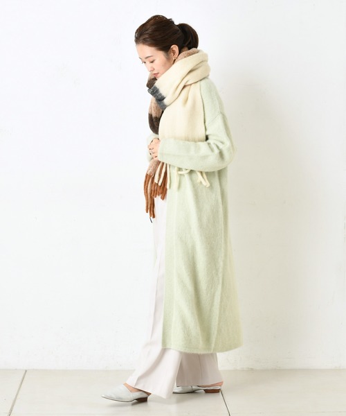 DouDou（ドゥドゥ）の「フォックスロングカーディガン（カーディガン/ボレロ・レディース・ライトグレー/オフホワイト/ミント・FREE）」の16枚目の写真